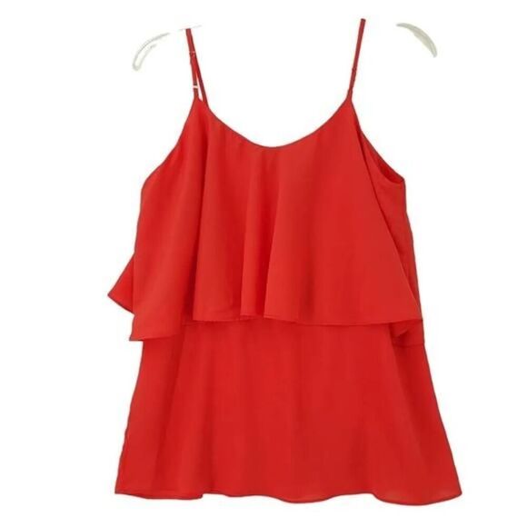 Forever 21 Coral Mixed Fabric Sleeveless Tiered Tank Top MED - Picture 8 of 9
